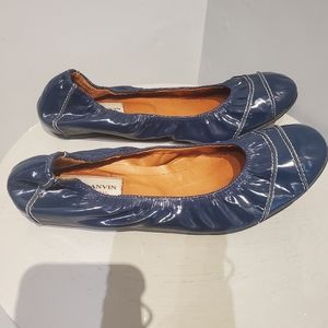 Lanvin blue flat white top stitch 39 1/2